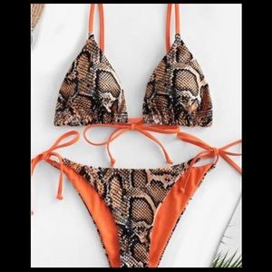 Snake print two piece bikini